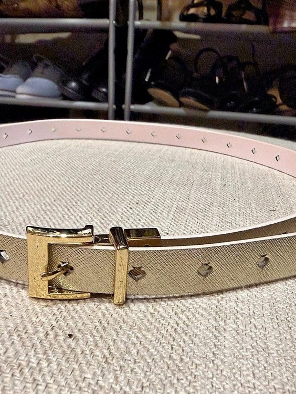 Kate Spade EUC Reversible Gold and Light Pink Belt Like New